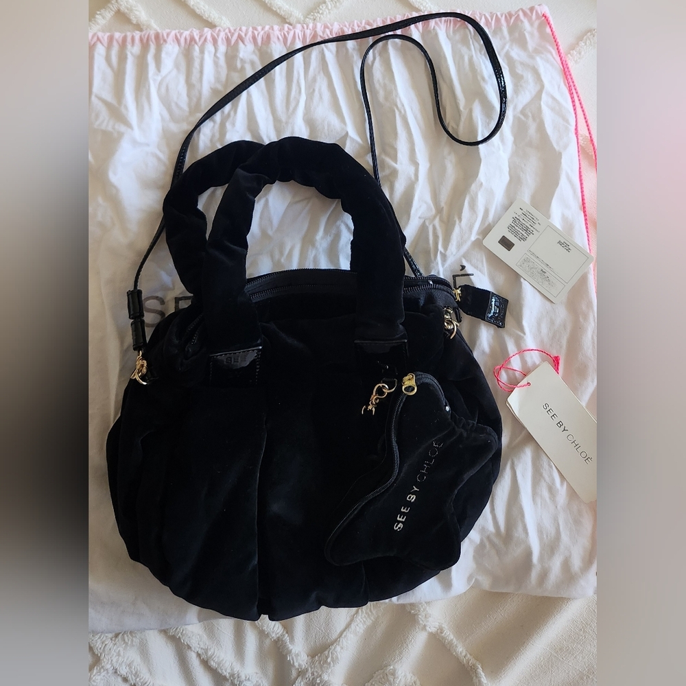 See By Chloe Black Velvet Women's Bag